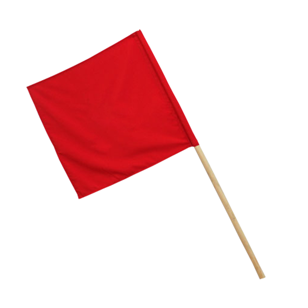 Red Flag Wooden Handle