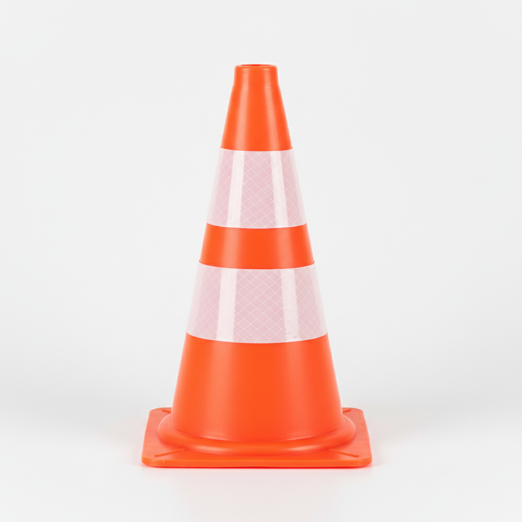 Soft Orange PVC Traffic Cone with Reflective Tape