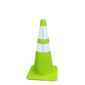 Soft Lime PVC Traffic Cone with reflective tape