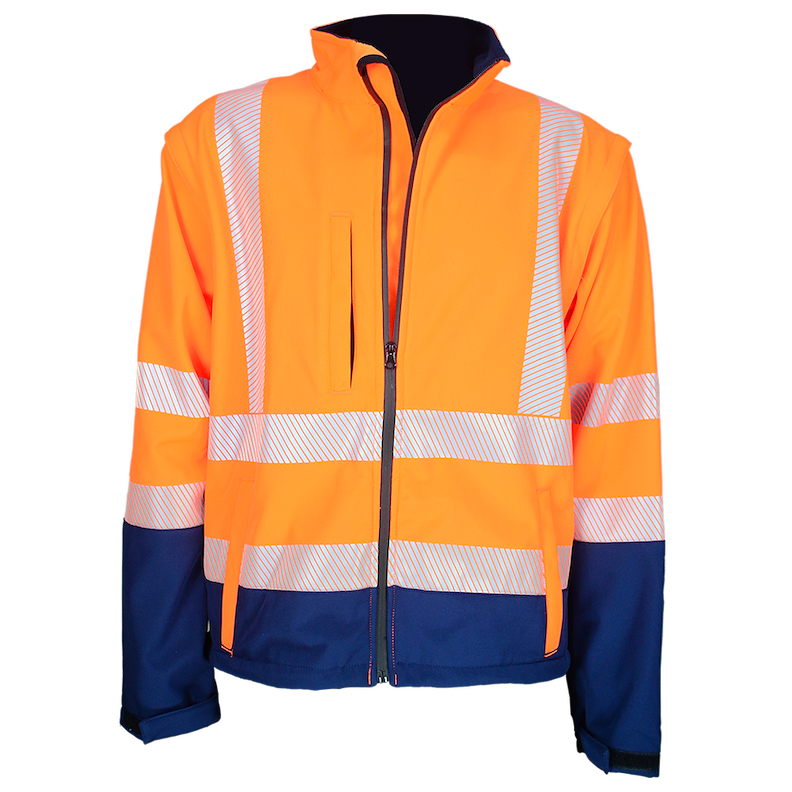 2 Tone Softshell Jacket, Zip-off Sleeve
