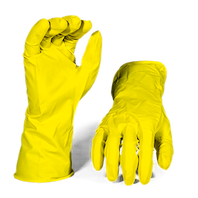 Yellow Household Glove with Flock Liner